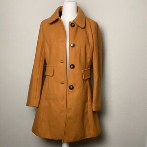 Alegra K Mustard Trench Coat with Pockets Button Down